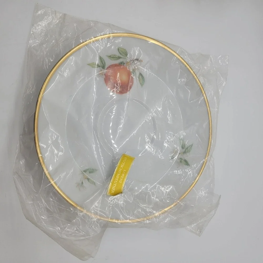 Hutschenreuther Noblesse Pasco Demitasse Cup Saucer Set Orange Gold Germany‎